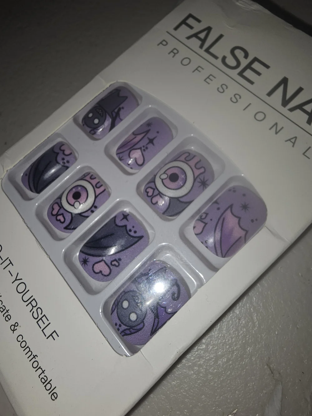 Professional False Nails - Purple Decorative Press-On Set Halloween Fall